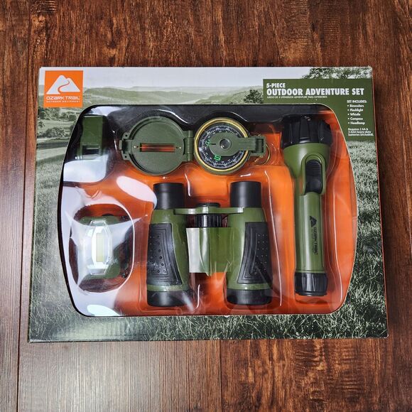 Ozark Trail 5 Piece Outdoor Adventure Set Binoculars Compass Flashlight and More - Picture 2 of 5